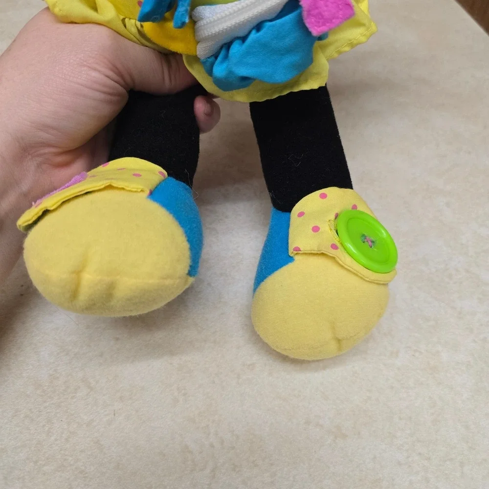 Vtg Disney Minnie Mouse Dress Me Sensory Plush Learning Toy Zipper Button Tie‎